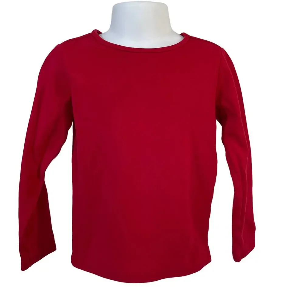Girls XS Gap Stretch Long Sleeve Classic Red Tee Shirt Top